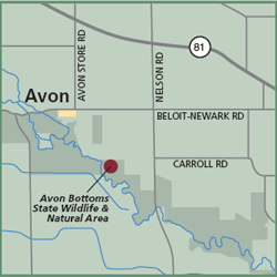 Avon Bottoms State Wildlife and Natural Area map