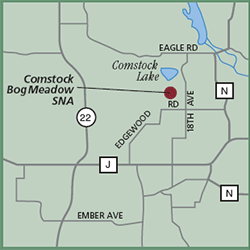 Comstock Bog Meadow State Natural Area map