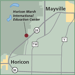 Horicon Marsh State Wildlife Area and International Education Center map